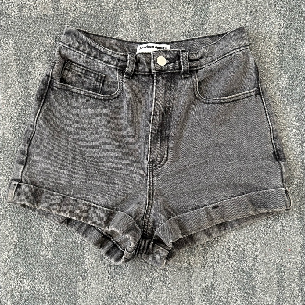 American Apparel High-Waisted Denim Shorts - Size 26